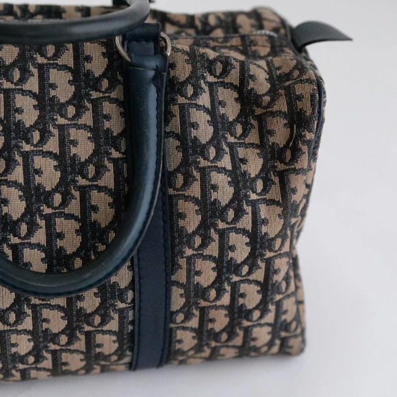 Christian Dior Trotter Navy Diorissimo Boston Bag Purse Handbag - Picture 12 of 17